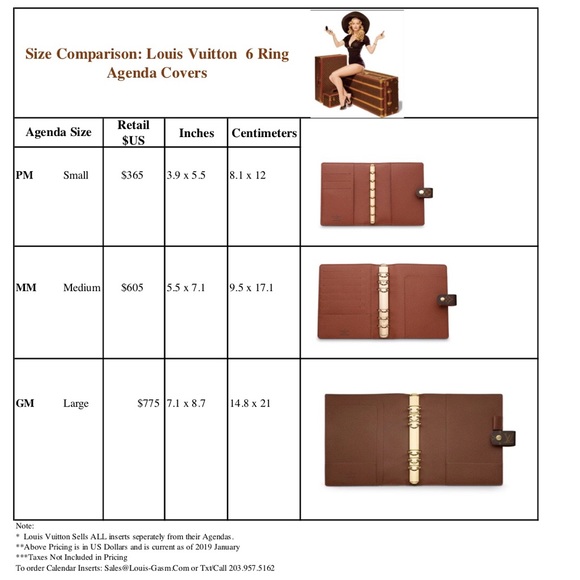 2025 FITS Louis Vuitton Agenda PM  / MM  Calendar Refill Fits  6 Ring LV Agenda - Picture 4 of 12